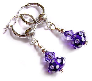 purple and silver earrings