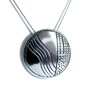 Domed silverclay pendant