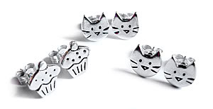 Sterling silver cupcake earrings